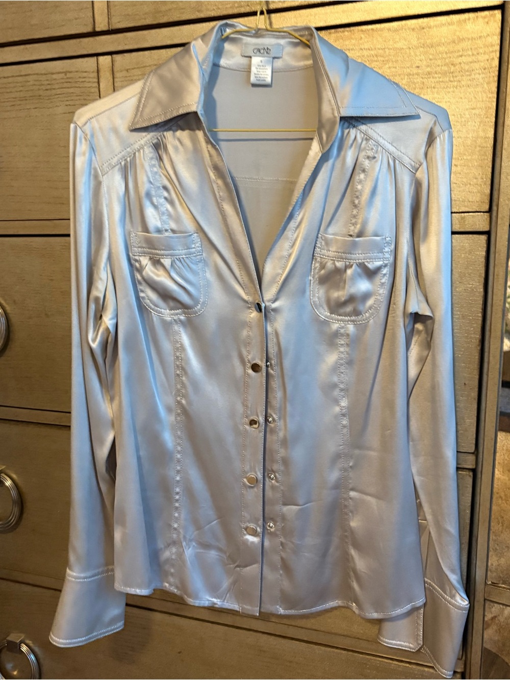 Cache Silk Blouse in Light gray